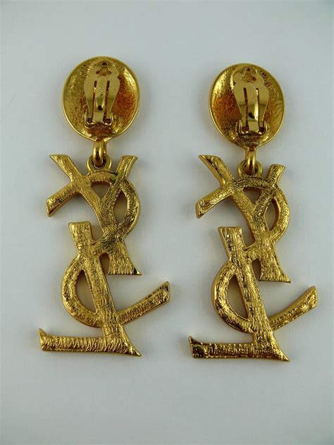 yves saint laurent gold earrings|ysl earrings vintage.